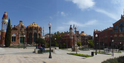 Curtea spitalului cu pavilioane și grădini